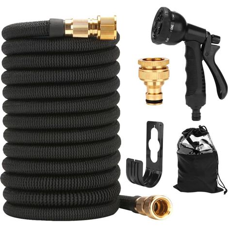 Tuyau d'Arrosage Extensible 30m - Flexible, Léger avec Pistolet 8 Modes - Irrigation, Nettoyage Jardin & Maison (1/5)