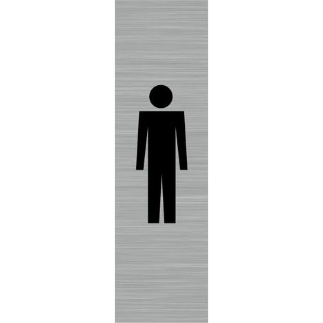 Pictogramme TOILETTES HOMMES (Q0132).- Plaque aluminium brossé - (1/5)