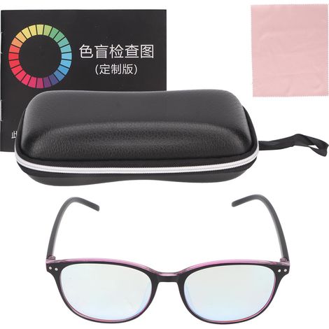 Lunettes pour daltoniens rouge-vert 6008 (noires à l'extérieur, rouges à l'intérieur) + étui et chiffon + schéma de test (1/5)