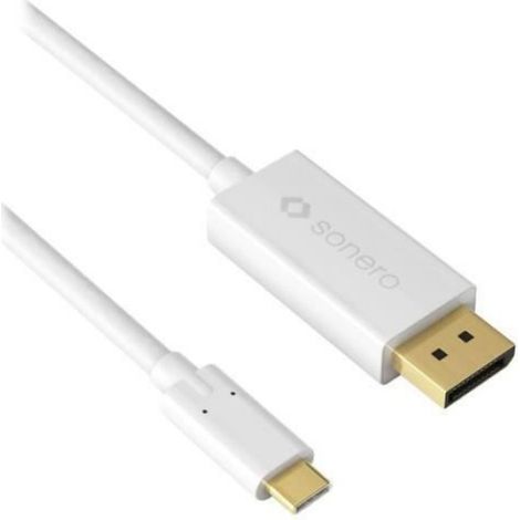 Câble vidéo-audio DisplayPort - USB USB-C 2m - Blanc - Support 4K