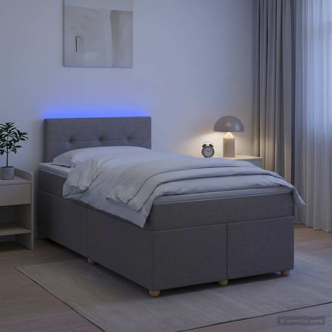 vidaXL Cama box spring con colchón con cabecera Topo 120 x 190 cm Tela (1/5)