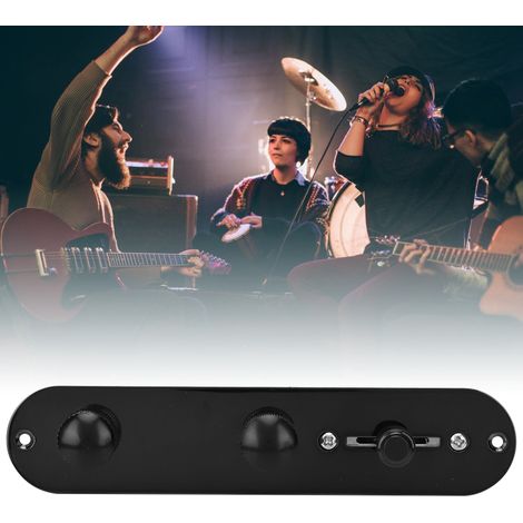 Plaque de Commande Pré-câblée pour Guitare Électrique avec Boutons et Interrupteur Métallique Noir (1/5)