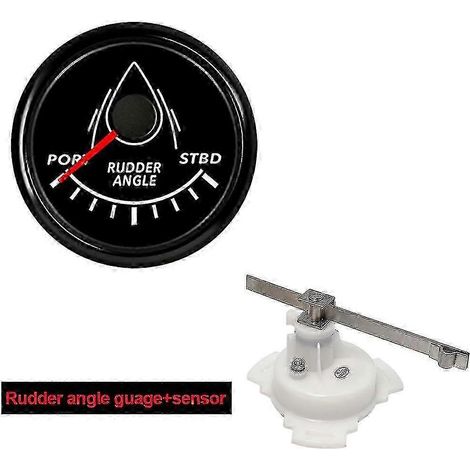 Indicateur de position de gouvernail marin de 52 mm, étanche, rétroéclairage rouge, 0-190 ohms, capteur d'adaptation de gouvernail, compatible 12 V/24 V pour applications marines et yachts.
