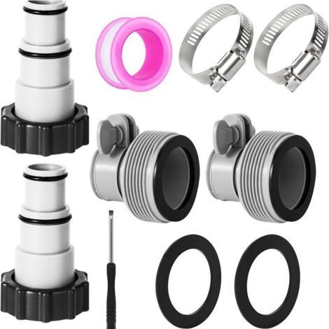 Adaptateur Tuyau Piscine 32 38 mm, 4PCS Adaptateur de Rechange, Accessoire Pompe, Raccord pour Pompe Intex Ø 32 38 mm (1/5)