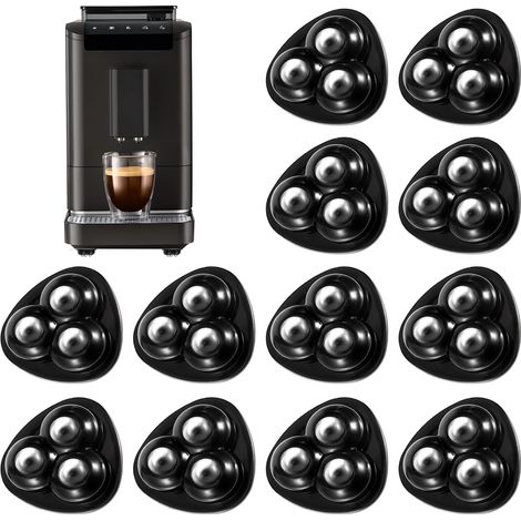 12 stuks kogelrollen voor zware belasting, kleine meubelwielen, meubelrollen met 360° draaiing, mini-wielen, keukengereedschap-schuivers voor kleine apparaten, opbergdoos, vuilnisbak (1/5)