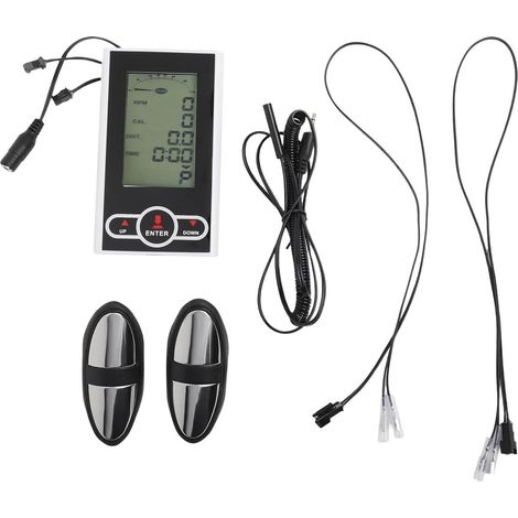 Moniteur de vélo d'appartement, compteur de vitesse, affichage numérique avec capteur de fréquence cardiaque, écran LCD, temps, vitesse, distance, pour vélo stationnaire, appareil elliptique (1/5)