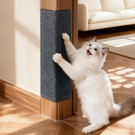 Tapis Griffoir Chat Adhésif, 20x50cm Gris Foncé Protection Canapé Chat Anti Griffure, Tapis Griffoir pour Meubles, Mur et Porte (1/5)