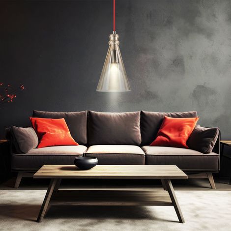 Pendel Lampe Hänge Decken Arbeitszimmer Leuchte Glas Chrom Strahler Spotlight 9703100