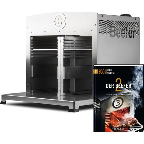 BEEFER Twin  Pro DE/AT  20 NGH  gas natural  con separador  grill de  alta temperatura  de 800°C  con libro  de cocina  "Der BEEFER  2" en  set -  1130012-Set2 (1/5)