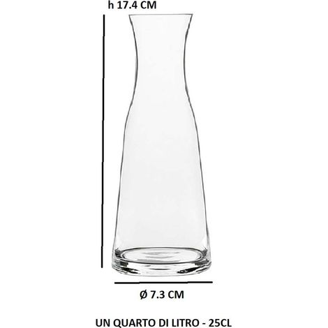 Brocca Caraffa in Vetro Professionale Moderna per Vino Acqua Succhi casa HORECA per Tavola Elegante e Ristorazione Moderna Design in Vetro Sonoro High-Tech Anti-Rottura Varie Capacità - MISURA: Caraff