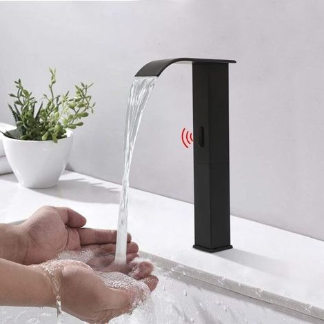 Robinet de capteur infrarouge automatique, fonctionnement à une main, robinet de mélangeur sans contact, acier inoxydable, . (1/5)