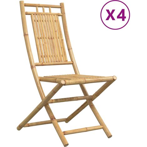 Chaises pliables de jardin lot de 4 46x66x99 bambou (1/5)