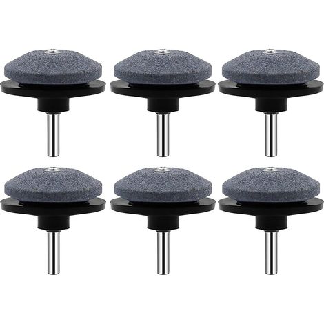MINKUROW 6 Uds Afilador De Cuchillas Para Cortacésped, Afilador De Cortadora De Césped Rotatorio De Piedra De Molinillo Multiafilado Universal De 5 Cm Con Equilibrador De Cuchillas (Negro) (1/5)
