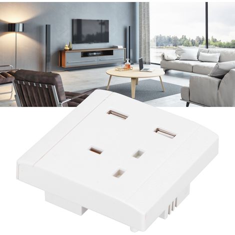 Prise murale de charge avec double port USB 13 A, norme britannique 110/220 V, plaque de prise électrique murale blanche (1/5)