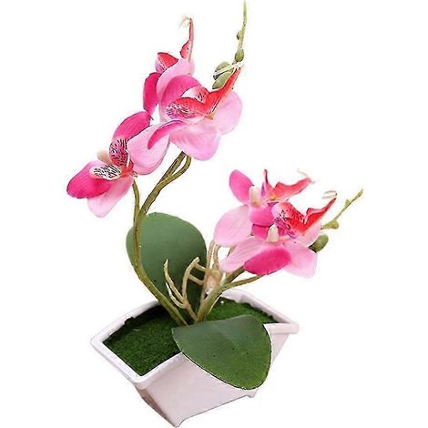Orchidées artificielles en pot, décoration de fête-Pink