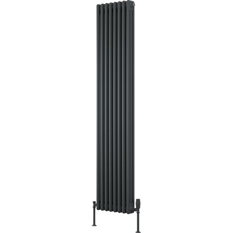 Reina Colona 2 Column Vertical Radiator 1800mm H x 380mm W - Anthracite