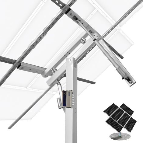 ECO-WORTHY Supporto Pannello Solare a Due Assi con Sistema di Tracciamento (Aumento del 40% Della Potenza) con Controller Tracker, Ideale per Diversi Pannelli Solari, per Giardini/Fattoria/Field