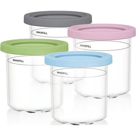 Contenitori per gelato adatti alle gelatiere Ninja Creamy, set con 4 coppette e coperchi, compatibili con le gelatiere Ninja Creamy della serie NC300. (1/5)