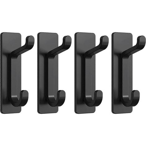 Set mit 4 Edelstahlhaken für Küche und Bad. Robuste Haken aus Viskose, die auch schwere Lasten tragen können. Ideal zum Aufhängen von Kleidung oder anderen Gegenständen. (1/4)