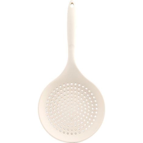 Colador de silicona grande, grueso y de una sola pieza, resistente al calor, apto para alimentos, con mango largo para fideos, utensilio de cocina doméstico, cuchara espumadera con mango. (1/5)
