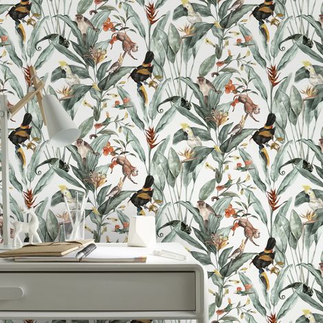Papier peint intissé Ile tropicale 1005 x 52cm Multicolore
