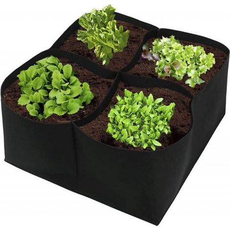 Sacs de culture pour légumes de jardin, sacs à plantes non tissés, lot de 4, 60 x 60 x 30 cm (1/2)