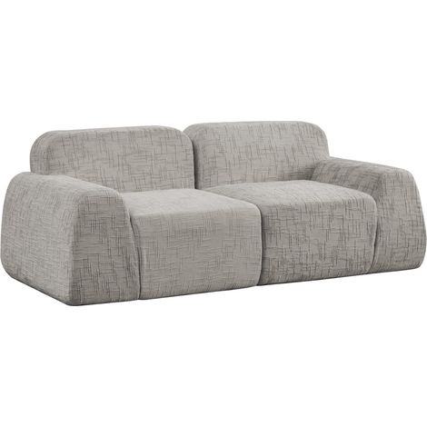 Canapé modulaire en tissu chenille gris avec mousse haute élasticité 30D, antidérapant, sans montage (1/5)
