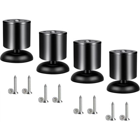 Four-piece stainless steel furniture legs, suitable for desks, sofas, tables, furniture legs, 80 mm, black (1/5)