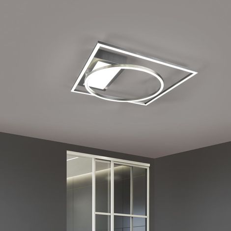 Trio LED Deckenleuchte Downey nickel matt, Fernbedienung, schwenkbar Deckenleuchte (1/5)