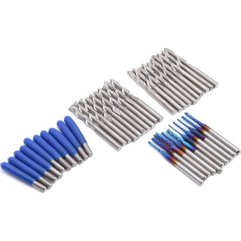 40-teiliges Fräser-Set mit 3,175-Zoll-Schaft aus Wolframstahl für Maschinengravur und Hardware-Werkzeuge (1/5)