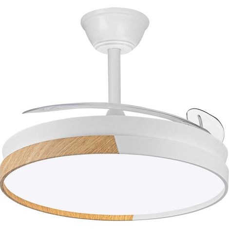 Ventilateur de plafond avec lumière 45W LED pales rétractables (1/5)