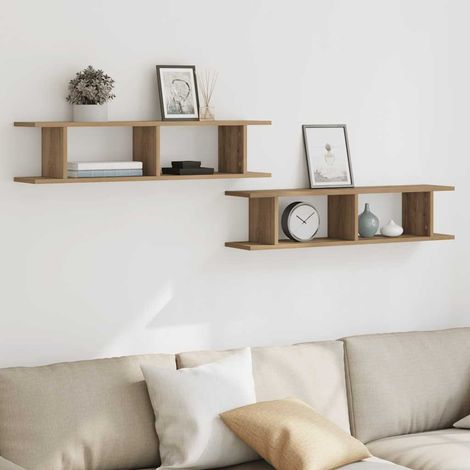 Wandregale 2 Stk. Artisan-Eiche 90x18x20 cm Holzwerkstoff