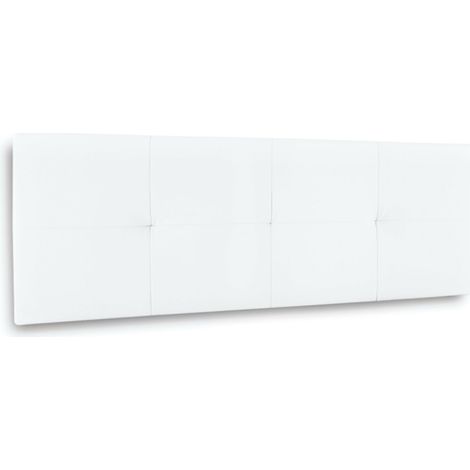 Home Heavenly® - Cabecero cama tapizado JENSEN, acolchado, cama individual o matrimonial, no incluye herrajes  105 cm Color: Blanco
