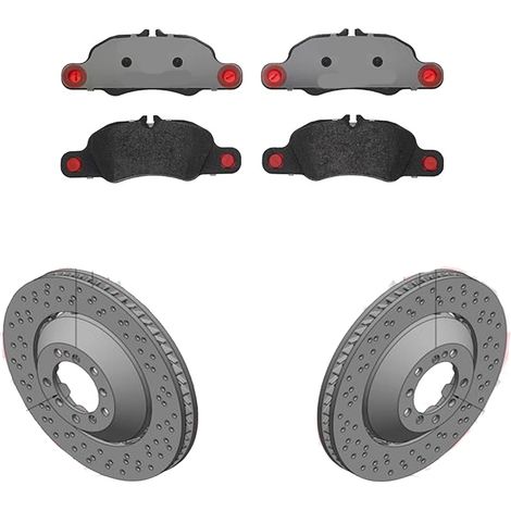 KIT FRENI ANTERIORI compatibile con PORSCHE CAYMAN (981) - DISCHI + PASTIGLIE OEM: P 65 018 / 18732 , 18733 /SOSTITUZIONE DIRETTA/BASSA POLVERE/SILENZIOSO (1/5)
