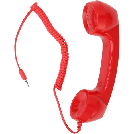 Combiné téléphonique de style rétro avec écouteur anti-radiation de 3,5 mm, compatible avec les téléphones portables et les ordinateurs. (1/5)