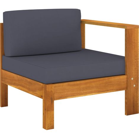 Canapé central avec 1 accoudoir, Canapé droit, Canapé relax Moderne Gris foncé Acacia solide MJU1708 (1/5)