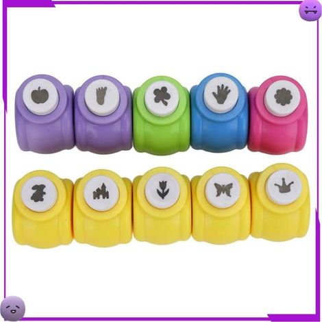 Lot de 10 Perforatrices en Papier, Perforatrices à Motifs Variés, 10 Pièces, for Cartes DIY Scrapbooking Journal Création (1/4)