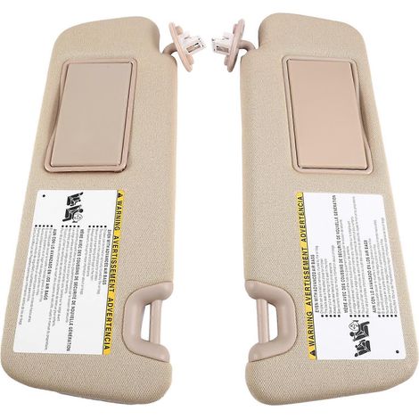74320-0E074-A0 74310-0E074-A0 Pare-soleil beige avec miroir pour Toyota Highlander 2014 2015 2016 2017 2018 2019 (1/5)