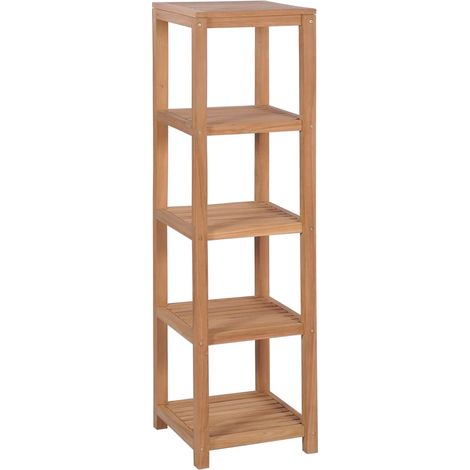 Mensola da bagno di design 4 ripiani teak massello 165 cm beige 2702058/2