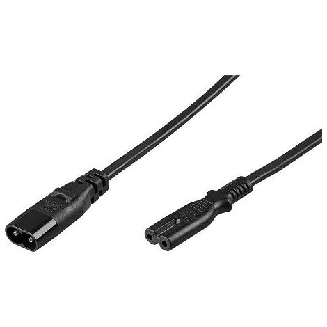 Goobay 97201 cable de transmisión Negro, Indigo 2 m C8 acoplador C7 acoplador (1/4)
