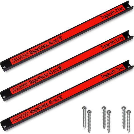 Deuba Tiras Magnéticas para herramientas de taller o cocina Carga máx por barra de 23kg interior 3x45 cm (1/6)