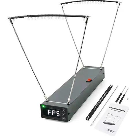 Instrument de mesure de vitesse de vélocimétrie 0-2000MPS outil de mesure de vitesse d'arc compteur de vitesse professionnel de type auvent en alliage d'aluminium, Multicolore (1/5)