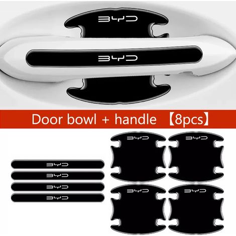 (8 pièces) Film protecteur pour poignées de portières de voiture, adhésif anti-gouttes, compatible avec BYD F3 E6, Atto 3, Yuan Plus, Song Max F0, G3 et I3. (1/4)