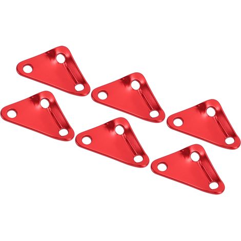Lot de 10 attaches triangulaires pour corde de tente, en alliage d'aluminium, ultralégères et résistantes, avec tendeur et ajusteur de corde pour paracorde, idéales pour le camping (rouge). (1/5)
