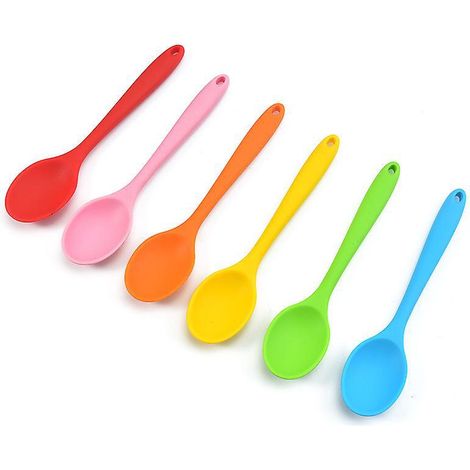 lot De 6 Cuillres De Cuisine En Silicone, Cuillre Remuer, Louche Louche Moule Antiadhsif, Remuer, Remuer Et Ramasser Rsistant La Chaleur (1/5)
