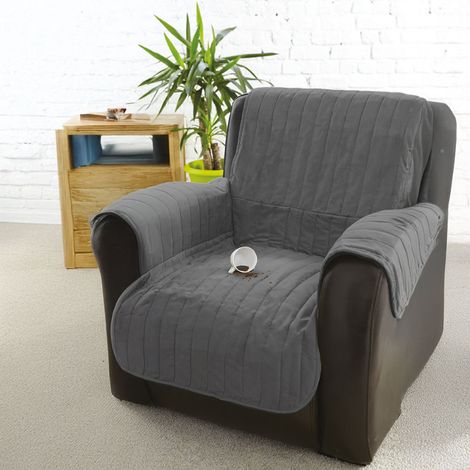 Couvre canapé ou fauteuil - 1 place - Gris
