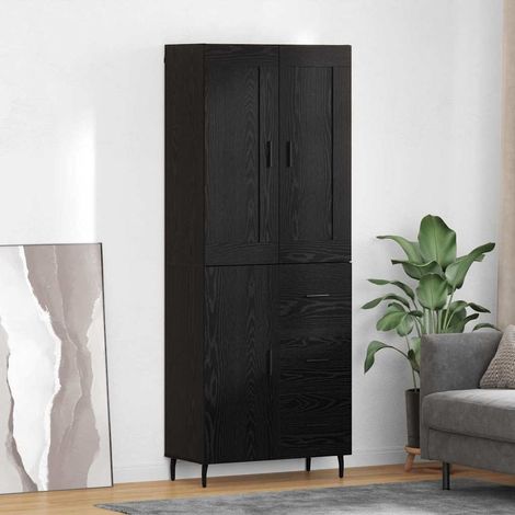Highboard 2 pcs Schwarz Eichen-Optik Holzwerkstoff