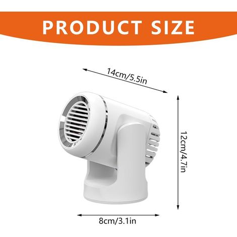 Riscaldatore portatile per auto 12V, sbrinatore e antiappannamento parabrezza 2 in 1, riscaldamento rapido, si collega all'accendisigari - Bianco - ALTRO (1/4)