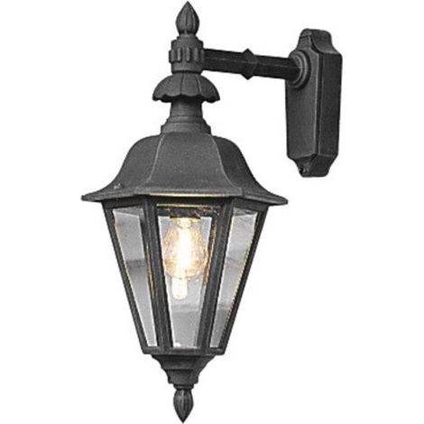 Konstsmide Pallas Applique murale d'extérieur classique grande lanterne vers le bas - noir mat, IP23 (1/3)