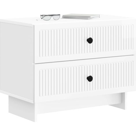 Maison Exclusive - Nachttisch Hochglanz Weiß 62 x 34,5 x 47,5 cm